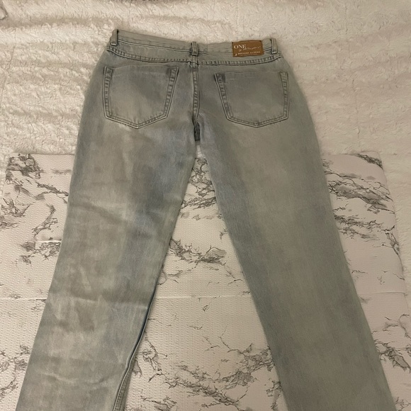Distressed light washed denim. - Picture 3 of 4